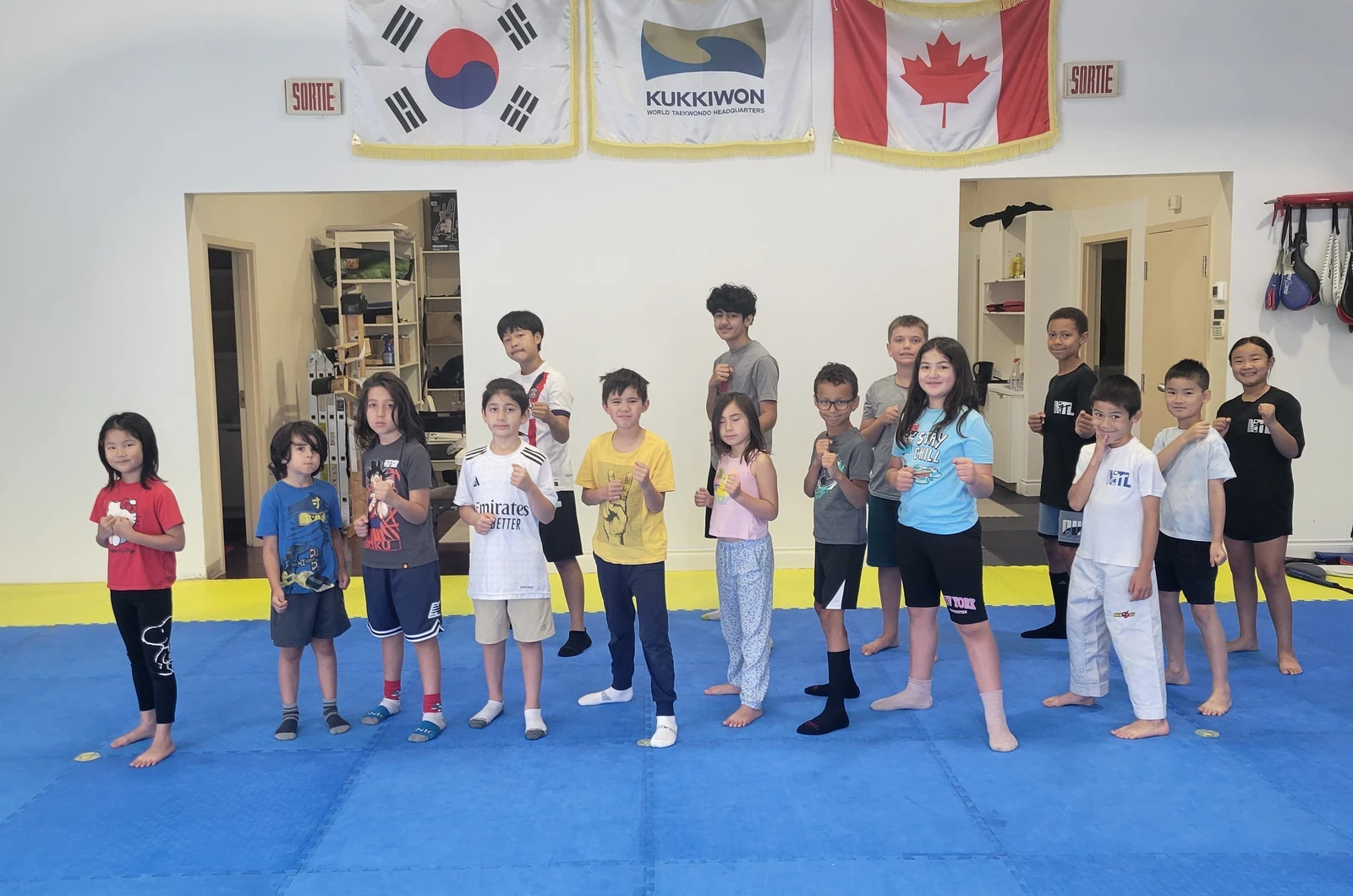 Active kids at summer camp at M.T.L Taekwondo